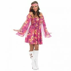 Womens 60s Swirl Dress Costume