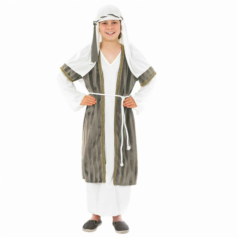 Kids Nativity Grey Shepherd Costume 3 Kids Nativity Grey Shepherd Costume