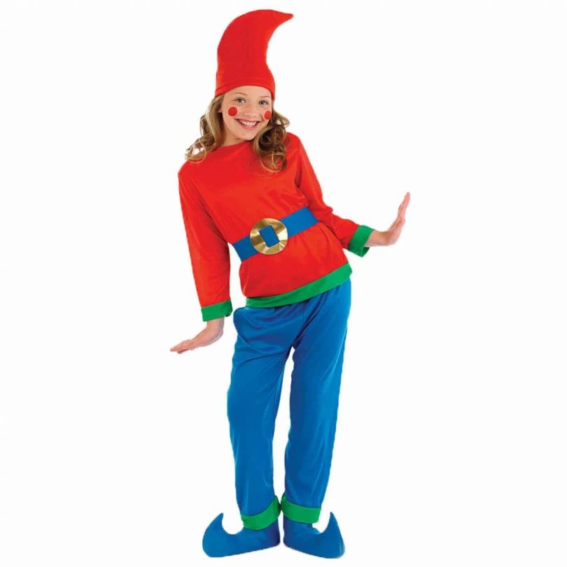 Kids Red & Blue Gnome/Elf Costume 3 Kids Red & Blue Gnome/Elf Costume