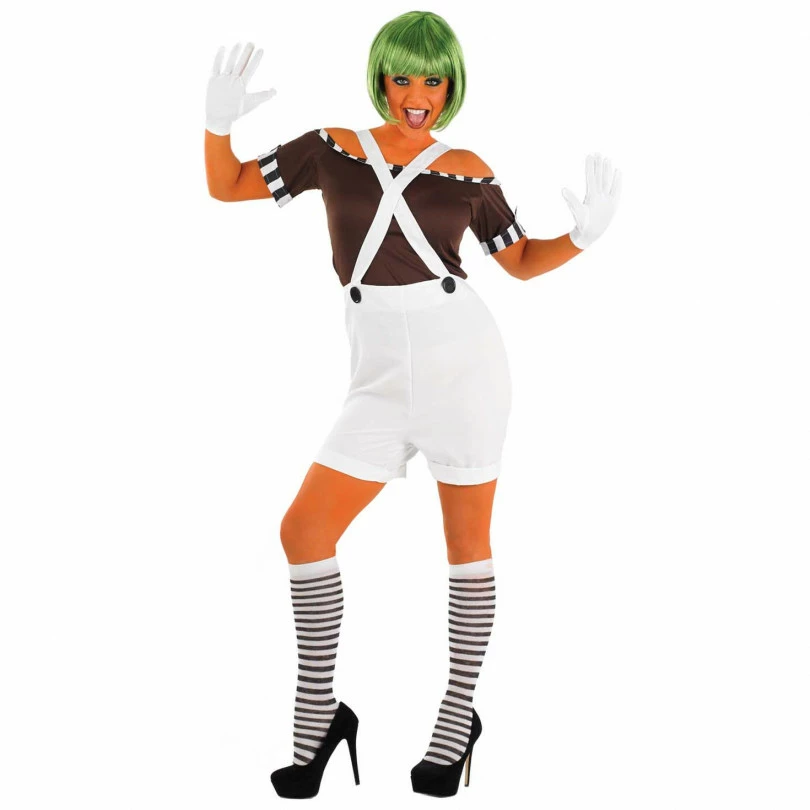 Womens Sexy Chocolate Factory Worker With Shorts Costume 3 Womens Sexy Chocolate Factory Worker With Shorts Costume