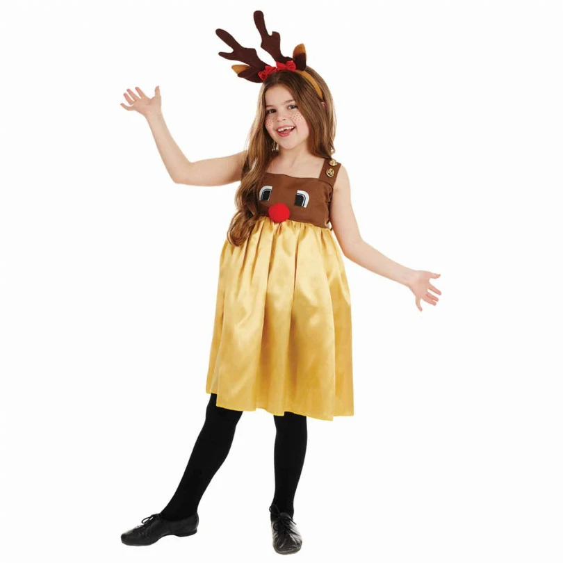 Kids Reindeer Rudolph Dress Costume 3 Kids Reindeer Rudolph Dress Costume