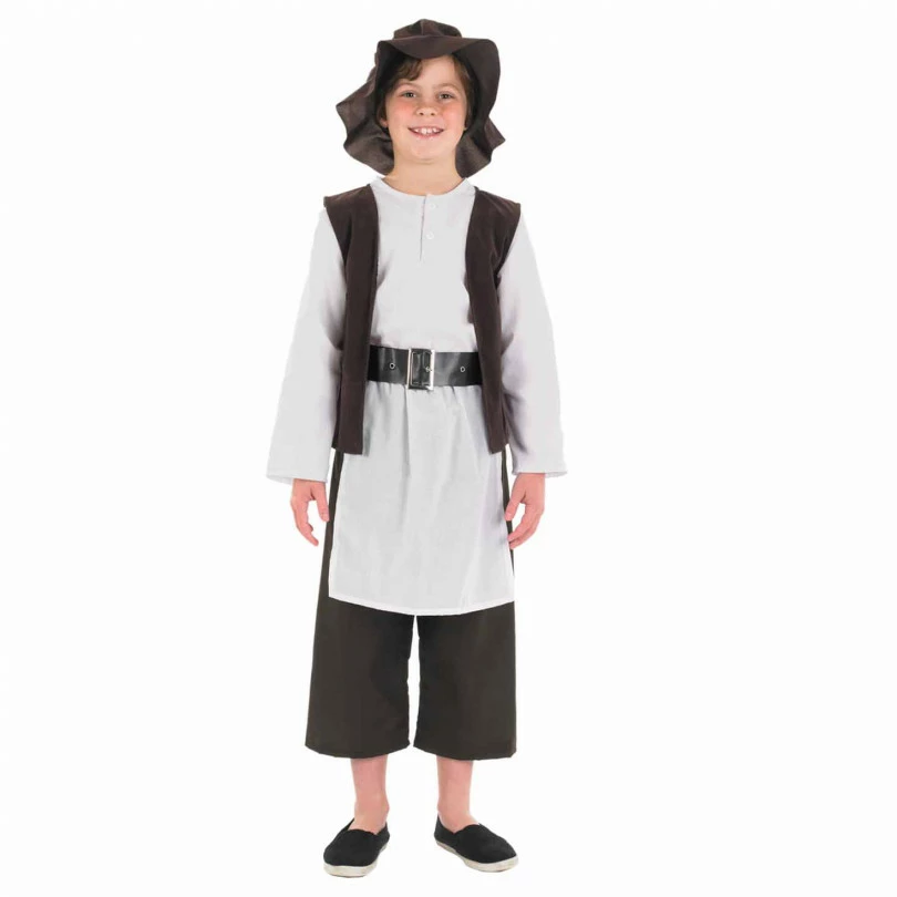 Kids Deluxe Brown Tudor Boy Costume 3 Kids Deluxe Brown Tudor Boy Costume