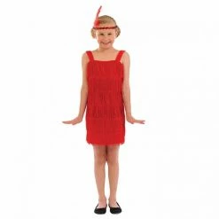 Kids 20s Red Flapper Dress Costume