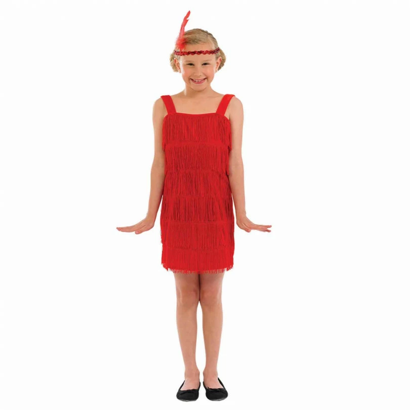 Kids 20s Red Flapper Dress Costume 3 Kids 20s Red Flapper Dress Costume