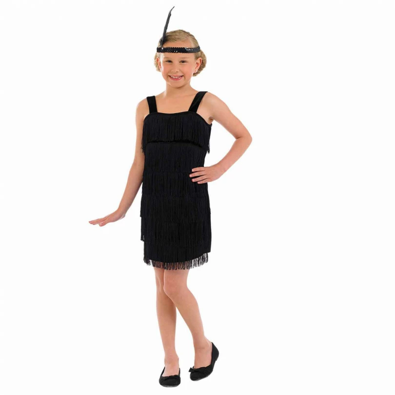 Kids 20s Black Flapper Dress Costume 4 Kids 20s Black Flapper Dress Costume - Image 2
