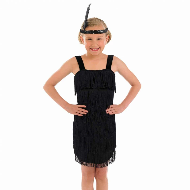 Kids 20s Black Flapper Dress Costume 5 Kids 20s Black Flapper Dress Costume - Image 3