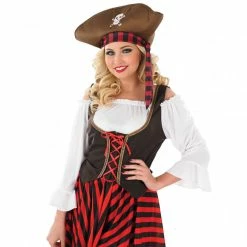 Womens Red & Black Pirate Costume -Morphsuits Sales Shop 5 0 5055305455623.pt01