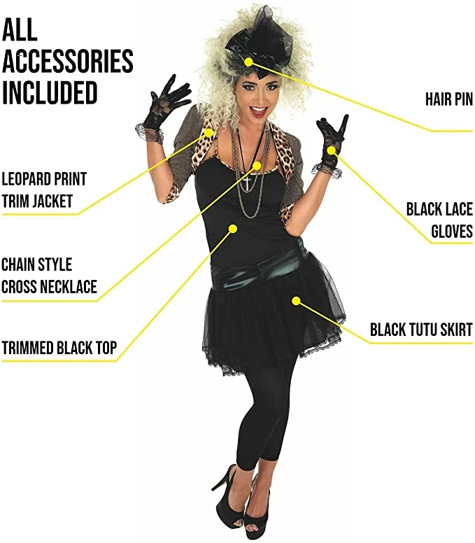 Womens 80s Pop Star Costume 6 Womens 80s Pop Star Costume - Image 4