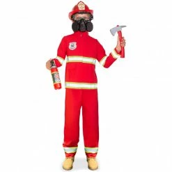 Kids Red Fire Fighter Costume -Morphsuits Sales Shop 887513033387.main