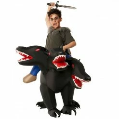Kids Evil 3-Headed Dog Ride On Inflatable Costume -Morphsuits Sales Shop 887513090694.pt01
