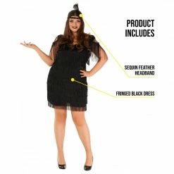 Womens 1920s Black Flapper Dress 12 Womens 1920s Black Flapper Dress -Morphsuits Sales Shop 887513098768.pt01