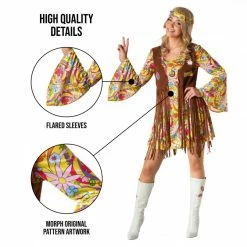 Womens Yellow Hippie Costume Dress -Morphsuits Sales Shop 887513099147.pt02