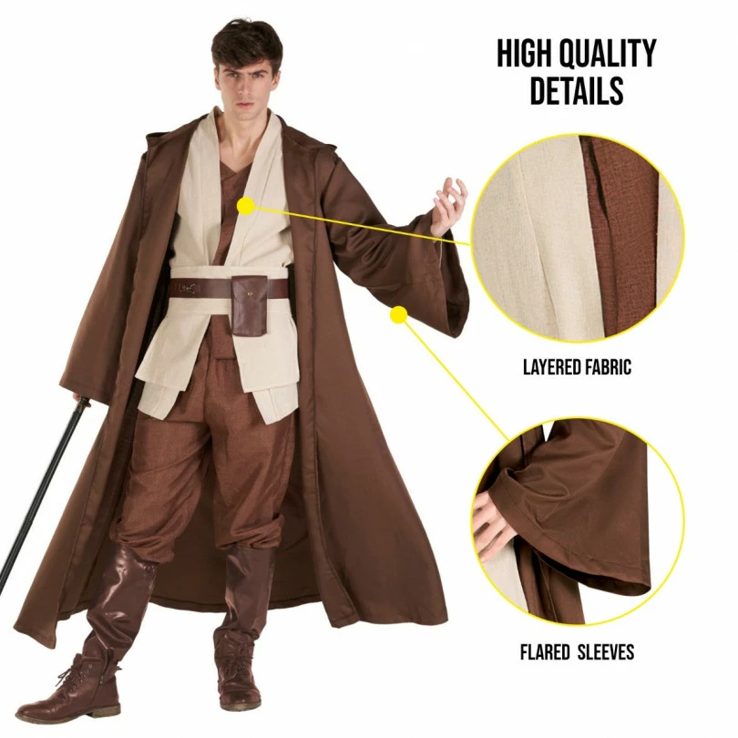 Men's Fantasy Hooded Robe Costume 7 Men's Fantasy Hooded Robe Costume - Image 5
