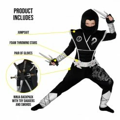 Kids Black And Silver Dragon Ninja Costume 11 Kids Black And Silver Dragon Ninja Costume -Morphsuits Sales Shop 887513099512.pt01