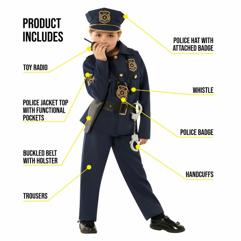 Kids US Cop Sergeant Costume 8 Kids US Cop Sergeant Costume - Image 6