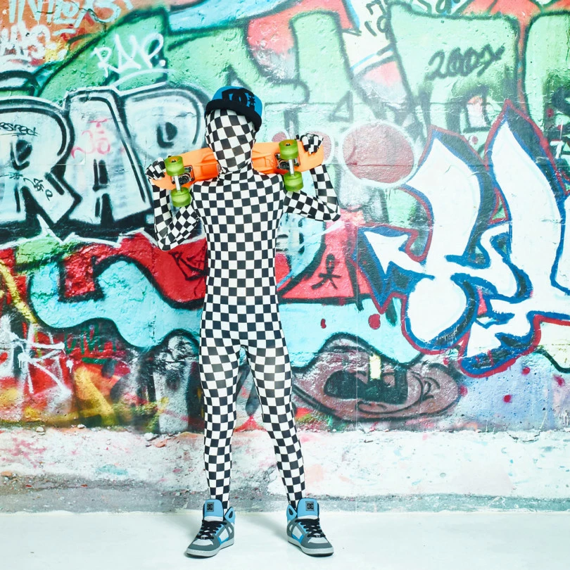 Kids Black And White Check Morphsuit 5 Kids Black And White Check Morphsuit - Image 3