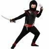Kids Black And Red Deadly Ninja Costume -Morphsuits Sales Shop kids black and red ninja costume 1 1