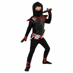 Kids Black And Red Deadly Ninja Costume -Morphsuits Sales Shop kids black and red ninja costume 3
