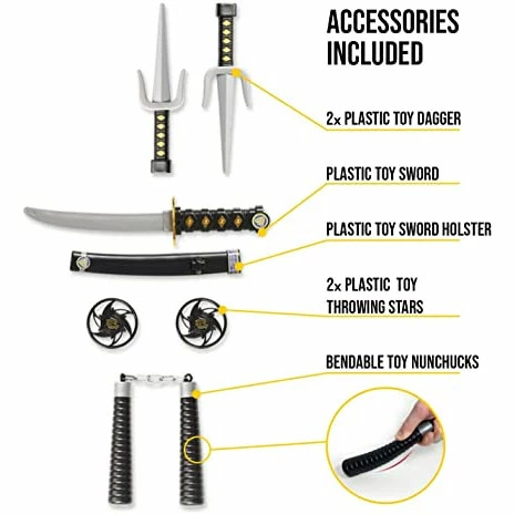 Kids Black Ninja Costume 4 Kids Black Ninja Costume - Image 2