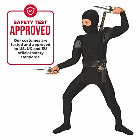 Kids Black Ninja Costume 5 Kids Black Ninja Costume - Image 3