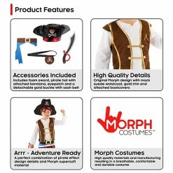 Kids Pirate Captain Costume -Morphsuits Sales Shop kids pirate captain 4