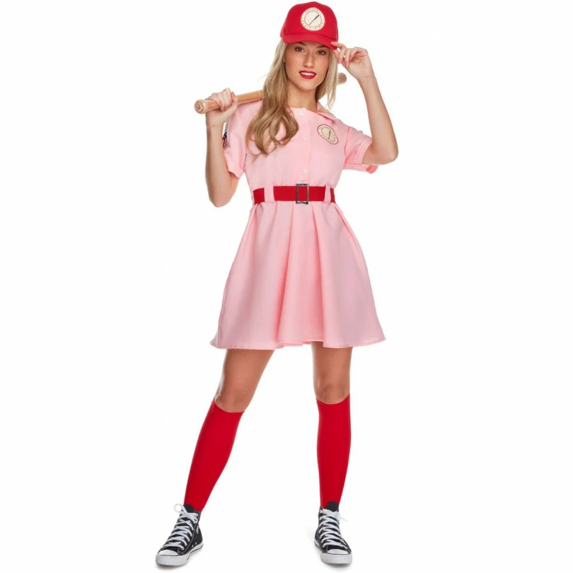 Womens Pink Baseball Player Costume 3 Womens Pink Baseball Player Costume