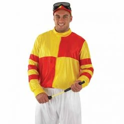 Mens Red & Yellow Jockey Costume 7 Mens Red & Yellow Jockey Costume -Morphsuits Sales Shop m1 2 3 2387 1