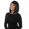 Mid Length Straight Black Wig