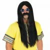 Long Black Hippie Wig -Morphsuits Sales Shop m1 2 8 2861