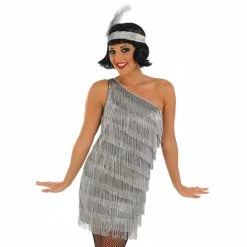 Womens 20s Silver Flapper Dress Costume 7 Womens 20s Silver Flapper Dress Costume -Morphsuits Sales Shop m1 3 6 3621 1