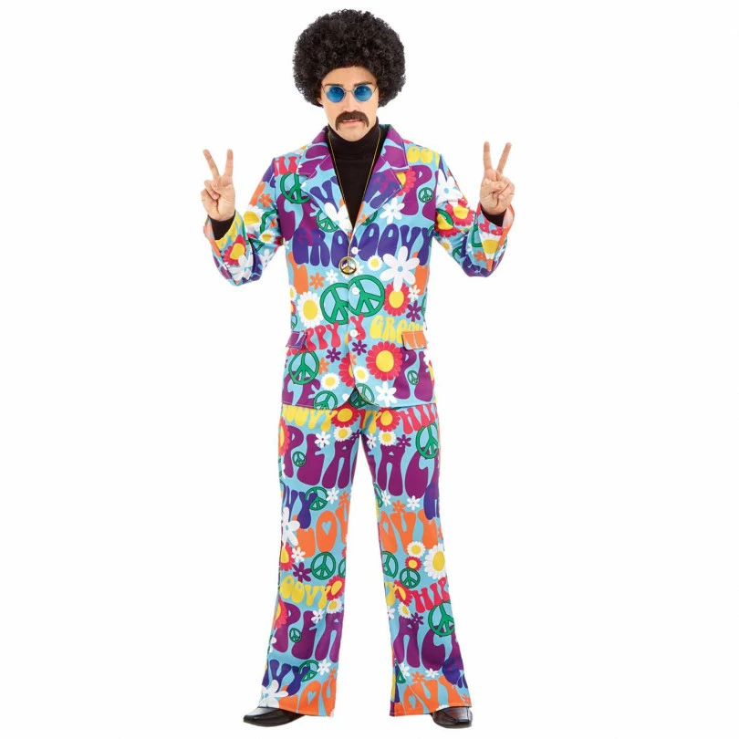 Mens Groovy Hippie Suit Costume 4 Mens Groovy Hippie Suit Costume - Image 2