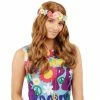 Long Brown Wavy Floral Hippie Wig -Morphsuits Sales Shop m1 4 4 4435 1