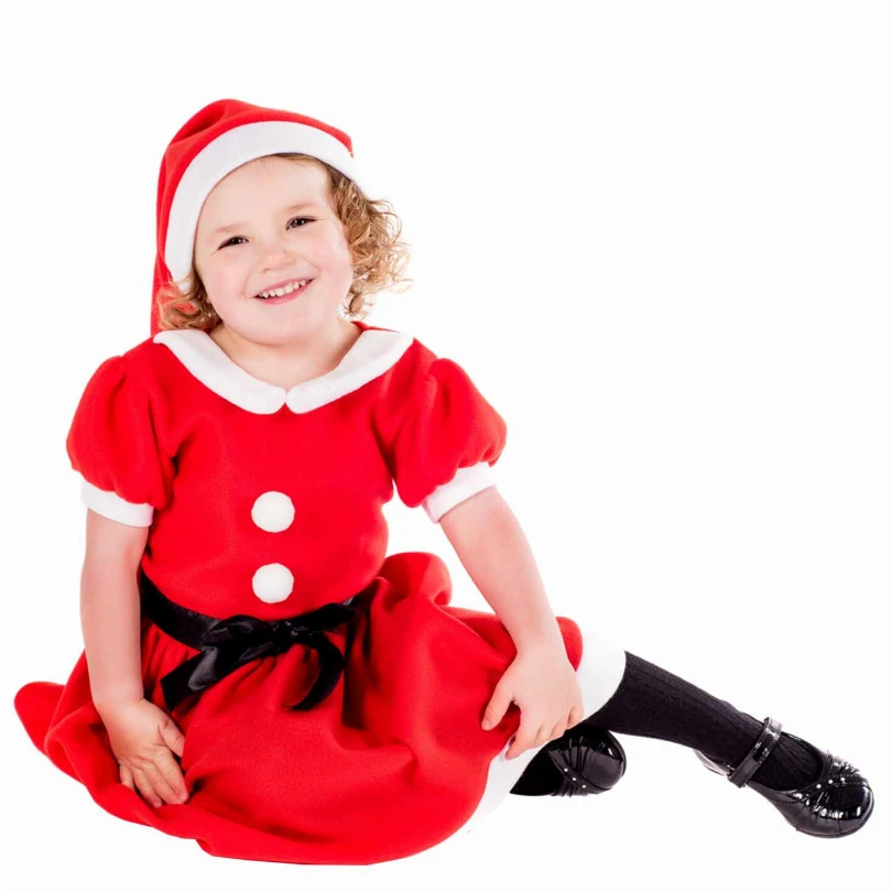 Kids Miss Santa Dress Costume 5 Kids Miss Santa Dress Costume - Image 3