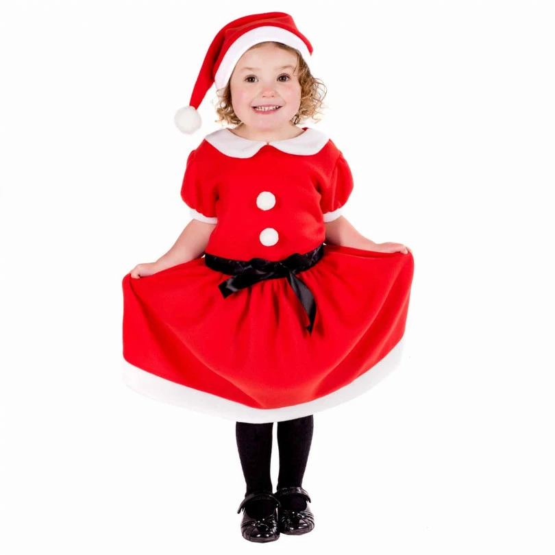 Kids Miss Santa Dress Costume 4 Kids Miss Santa Dress Costume - Image 2