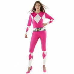Womens Pink Power Ranger Morphsuit 10 Womens Pink Power Ranger Morphsuit -Morphsuits Sales Shop m1 c l classic power ranger pink womens front 1