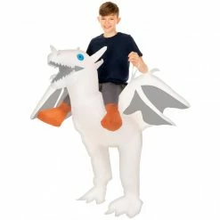 Kids White Ride On Dragon Inflatable Costume -Morphsuits Sales Shop m1 m c mckroiwd front 2 1