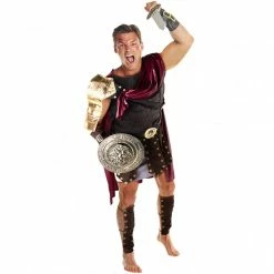 Mens Brown Roman Gladiator Fancy Dress Soldier Costume -Morphsuits Sales Shop m1 m c mcmrg 2