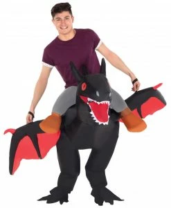 Black Ride On Dragon Inflatable Costume