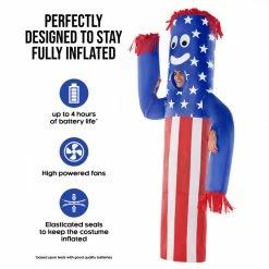 Mens Inflatable Wavy Arm Guy USA Costume -Morphsuits Sales Shop mcgiuswm usa wavy arm guy adult feature 01