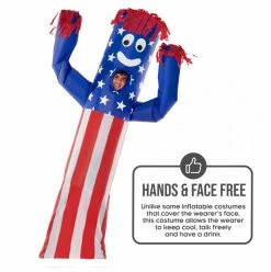 Mens Inflatable Wavy Arm Guy USA Costume -Morphsuits Sales Shop mcgiuswm usa wavy arm guy adult feature 02