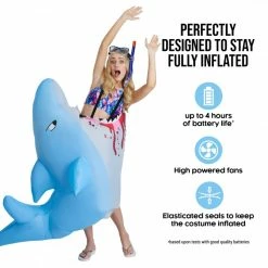 Man Eating Shark Inflatable Costume -Morphsuits Sales Shop mcimes man eating shark adult feature 01