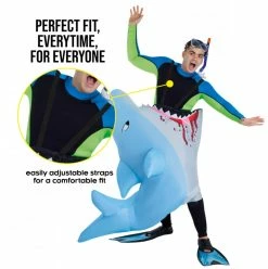 Man Eating Shark Inflatable Costume -Morphsuits Sales Shop mcimes man eating shark adult feature 02