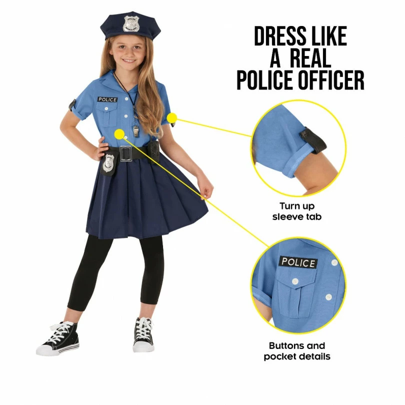 Kids Blue Police Costume 6 Kids Blue Police Costume - Image 4