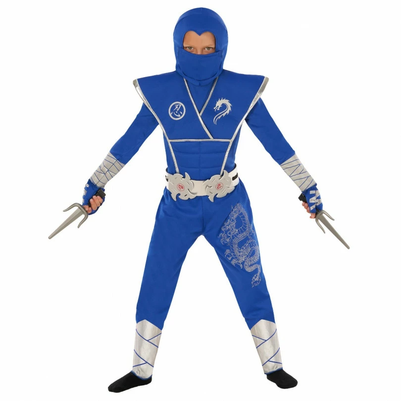 Kids Blue Dragon Ninja Costume 4 Kids Blue Dragon Ninja Costume - Image 2