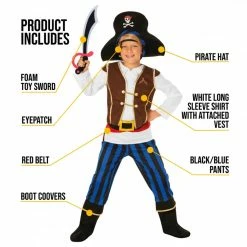 Kids Blue Stripe Pirate Costume 13 Kids Blue Stripe Pirate Costume -Morphsuits Sales Shop mckbsp pirate blue kids feature2