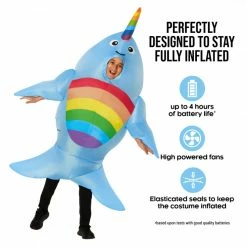 Kids Giant Narwhal Inflatable Costume -Morphsuits Sales Shop mckgina narhwaal inflatable kids 01