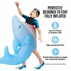 Kids Lil' Man Eating Shark Inflatable Costume -Morphsuits Sales Shop mckimes man eating shark kids feature 1 1
