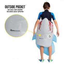 Kids Lil' Man Eating Shark Inflatable Costume -Morphsuits Sales Shop mckimes man eating shark kids feature 2 1