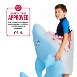 Kids Lil' Man Eating Shark Inflatable Costume -Morphsuits Sales Shop mckimes man eating shark kids feature 3 1