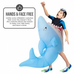 Kids Lil' Man Eating Shark Inflatable Costume -Morphsuits Sales Shop mckimes man eating shark kids feature 4 1